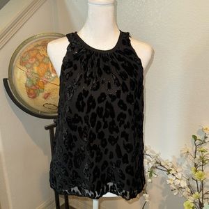 Ann Taylor Sheer with Velvet design black lining Size XSP